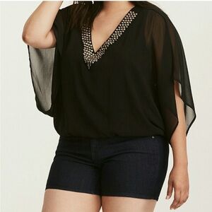 Torrid Glam Embellished V-Neck Banded
Top